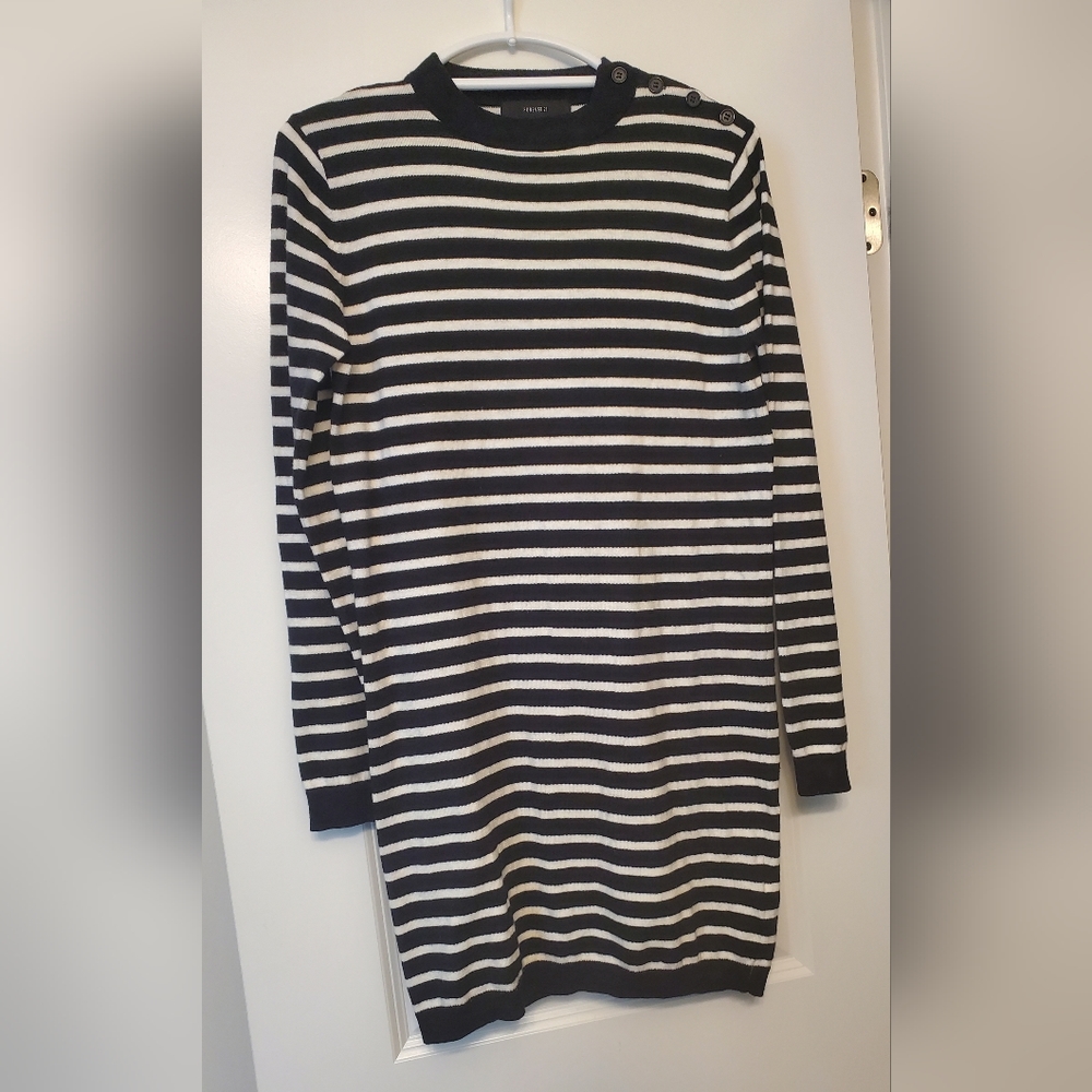 Forever 21 Black and White Striped Sweater Dress